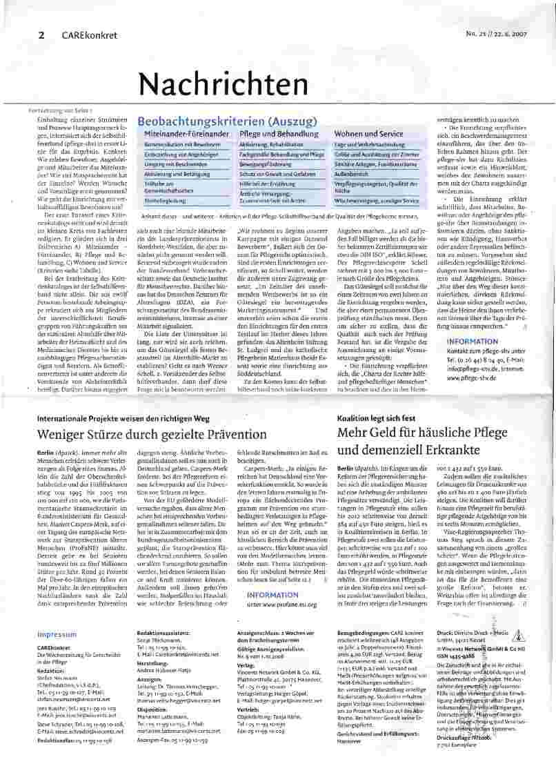 Vorschauseite 2: Sterne fürs Pflegeheim