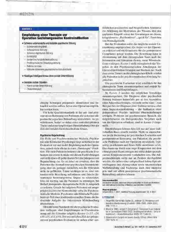 Vorschauseite 6: Psychosomatische Aspekte der Adipositaschirurgie