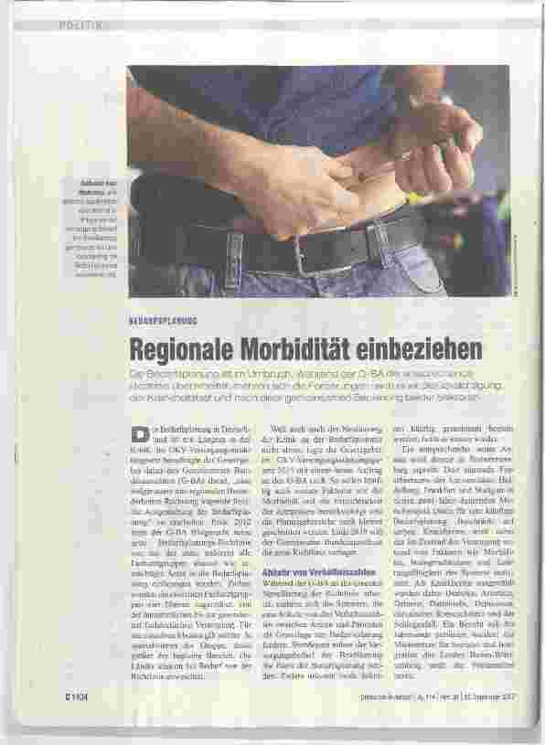 Vorschauseite 1: Regionale Morbidität einbeziehen