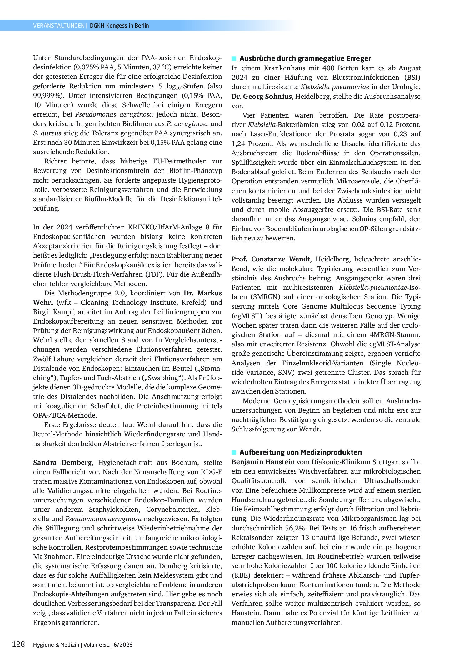 Vorschauseite 3: Gramnegative Erreger und andere Herausforderungen beim DGKH-Kongress in Berlin