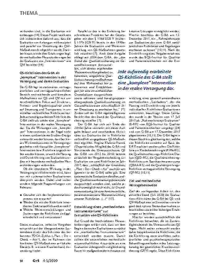 Vorschauseite 2: Plan – Do – Check – Act? Stand der Evaluation von Qualitätssicherungs-Richtlinien des G-BA