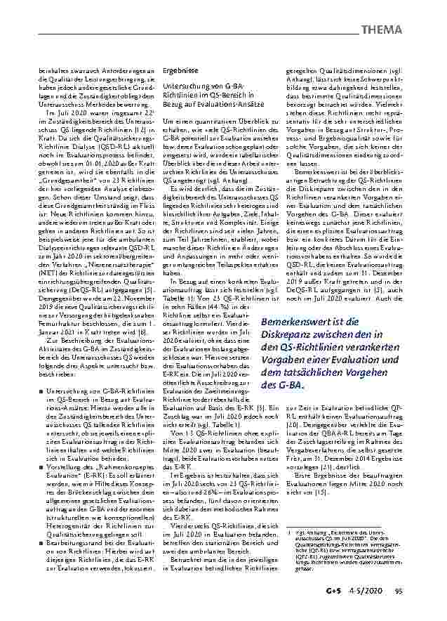 Vorschauseite 3: Plan – Do – Check – Act? Stand der Evaluation von Qualitätssicherungs-Richtlinien des G-BA