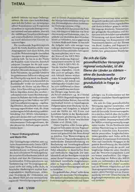 Vorschauseite 5: Versorgungswettbewerb zwischen Krankenkassen - nur noch ein rhetorisches Relikt in der Großen Koalition?