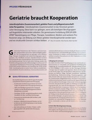 Vorschauseite 1: Geriatrie braucht Kooperation