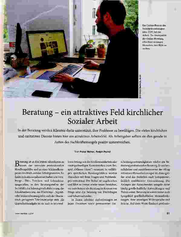 Vorschauseite 1: Beratung - ein attraktives Feld kirchlicher Sozialer Arbeit
