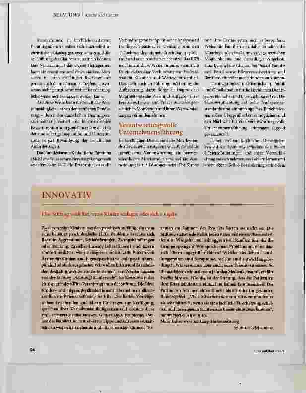 Vorschauseite 4: Beratung - ein attraktives Feld kirchlicher Sozialer Arbeit