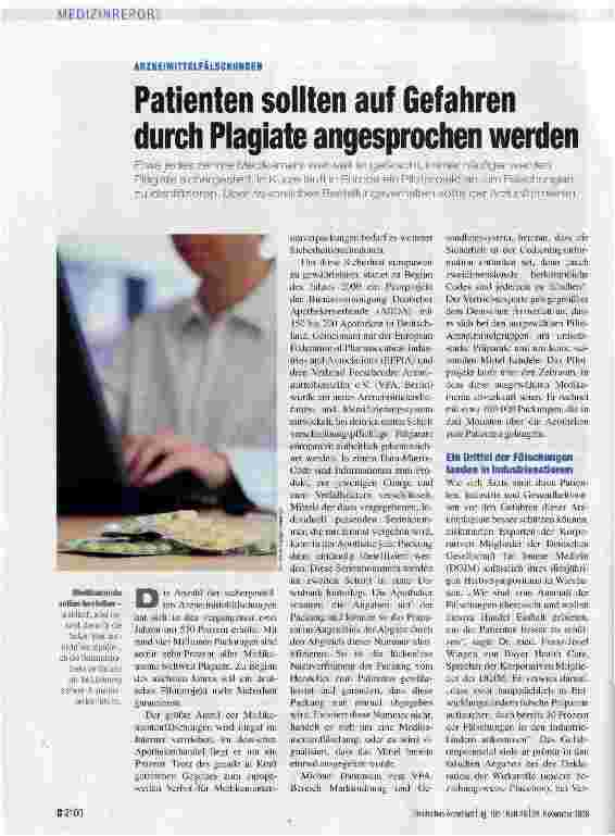 Vorschauseite 1: Patienten sollten auf Gefahren durch Plagiate angesprochen werden