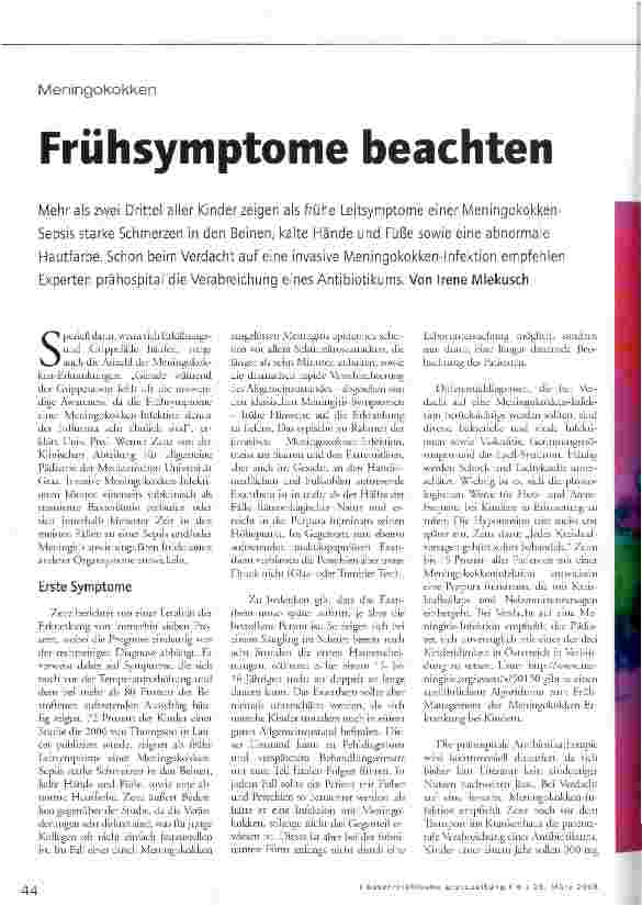 Vorschauseite 1: Frühsymptome beachten