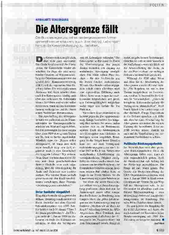 Vorschauseite 1: Die Altersgrenze fällt