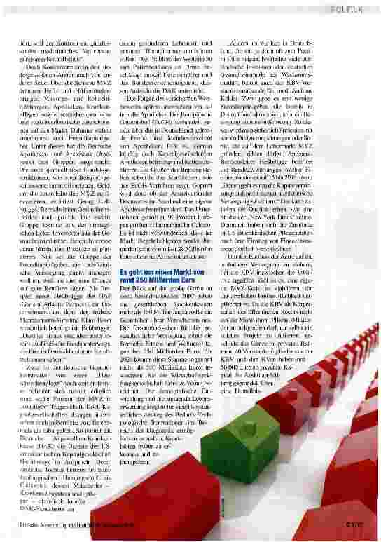 Vorschauseite 2: Medizinische Versorgungszentren FINFALLSTOR FÜR FREMDKAPITAL