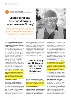 Vorschauseite 1: „Betriebsrat und Geschäftsführung ziehen an einem Strang“