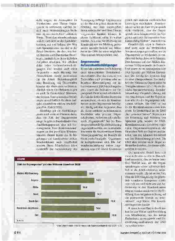 Vorschauseite 2: Mehr Transplantationen - dazu sind Strukturveränderungen nötig