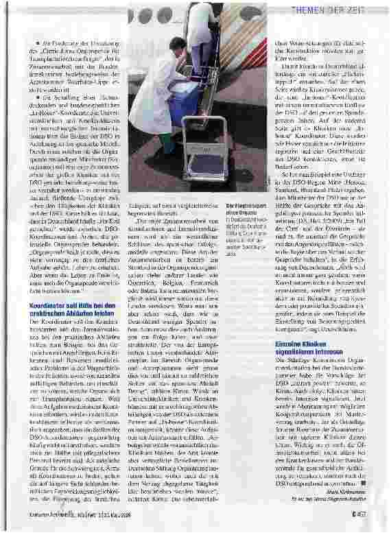 Vorschauseite 3: Mehr Transplantationen - dazu sind Strukturveränderungen nötig