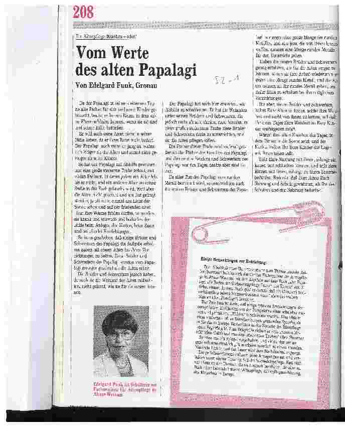 Vorschauseite 1: Vom Werte des alten Papalagi Ein Altenpflege-Märchen - oder?