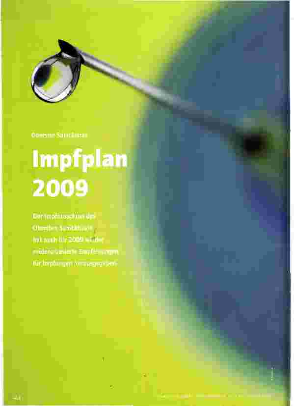 Vorschauseite 1: Impfplan 2009