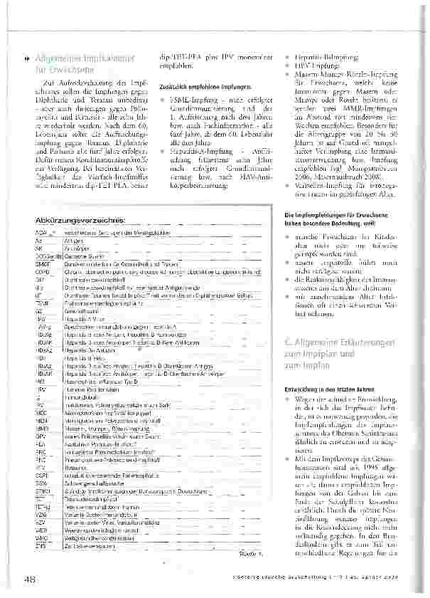 Vorschauseite 4: Impfplan 2009