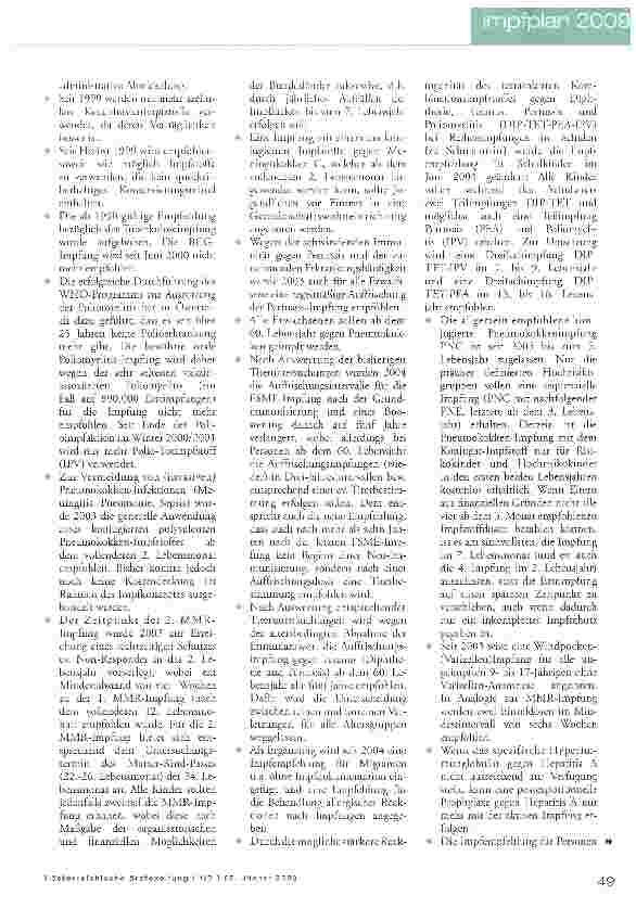 Vorschauseite 5: Impfplan 2009