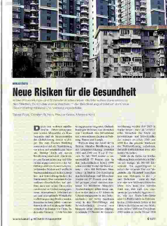 Vorschauseite 1: Neue Risiken für die Gesundheit