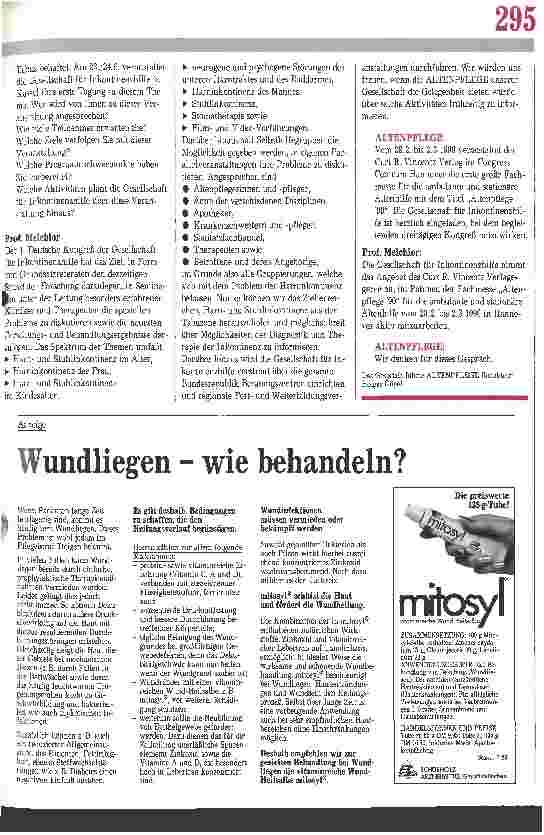 Vorschauseite 3: Wir lernen Kontinenztraining Interview mit Prof.Dr. H. Melchior