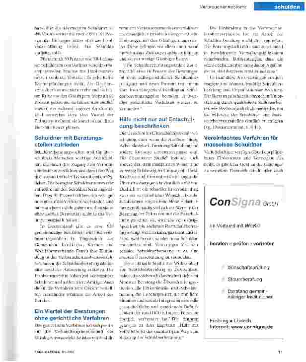 Vorschauseite 3: Schuldenbefreiung als Chance für einen Neubeginn