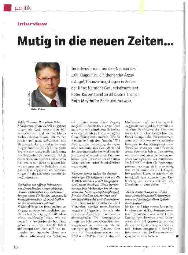 Vorschauseite 1: InterviewMutig in die neuen Zeiten