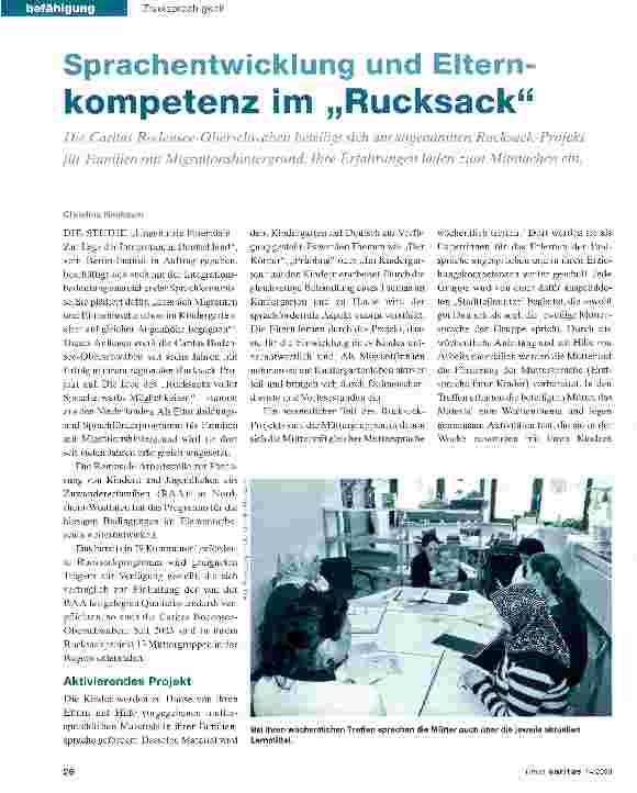 Vorschauseite 1: Sprachentwicklung und Elternkompetenz im „Rucksack