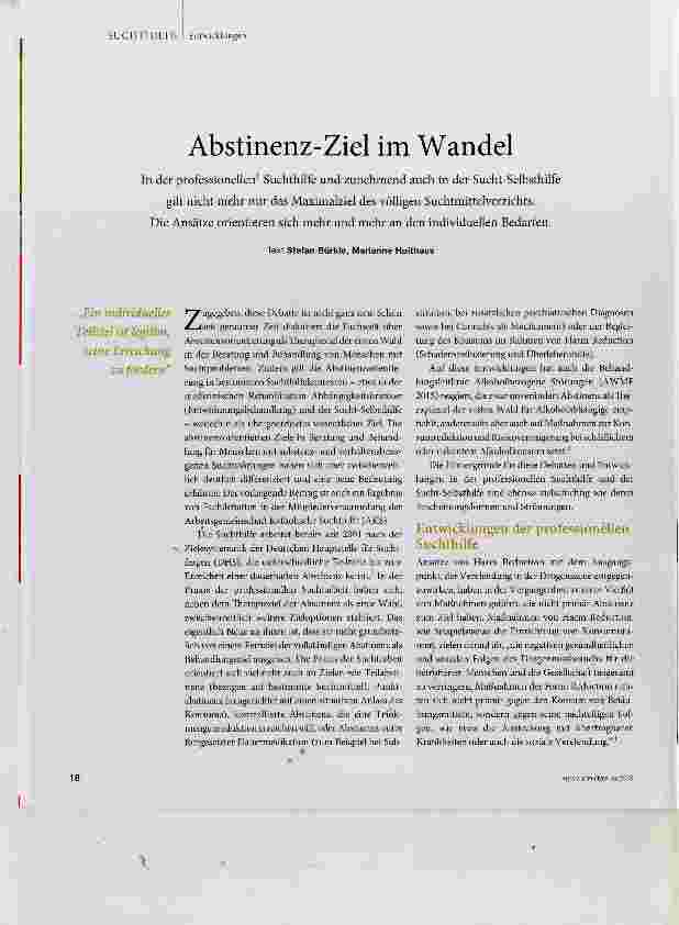 Vorschauseite 1: Abstinenz-Ziel im Wandel