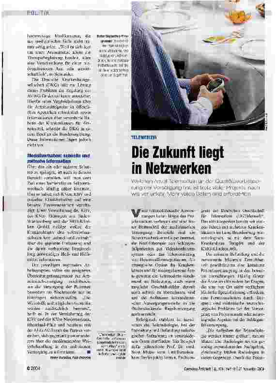 Vorschauseite 1: Die Zukunft liegt in Netzwerken