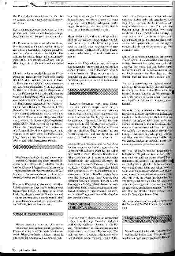 Vorschauseite 4: Der Pflegenotstand als Chance - oder zurück zu den Wurzeln der Identität unseres Berufsstandes