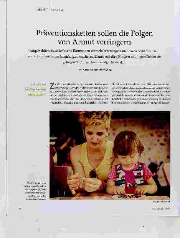 Vorschauseite 1: Präventionsketten sollen die Folgen von Armut verringern