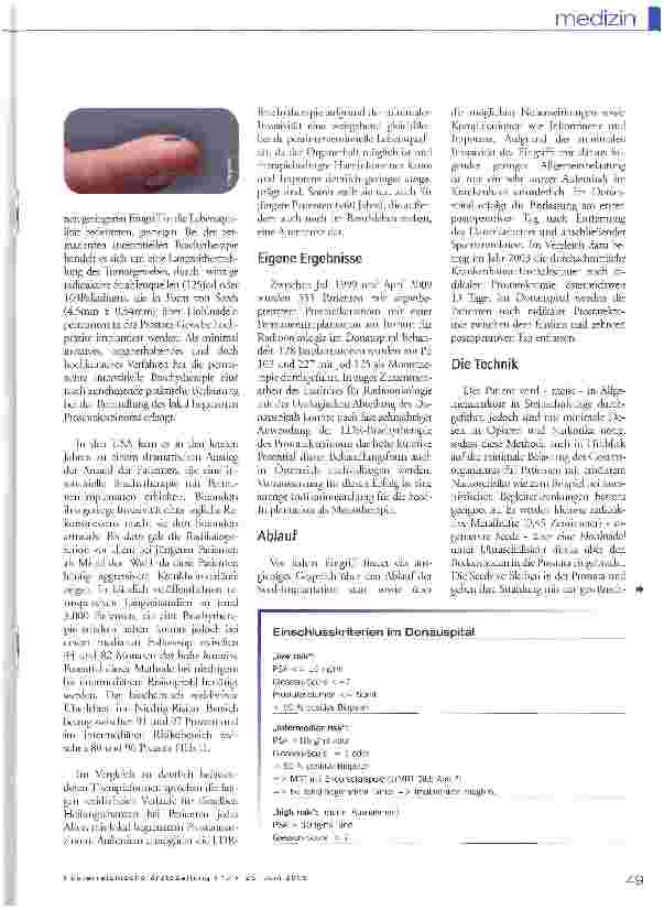 Vorschauseite 2: Brachytherapie des Prostatakarzinoms