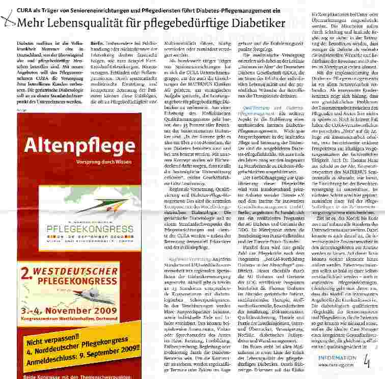 Vorschauseite 1: Mehr Lebensqualität für pflegebedürftige Diabetiker