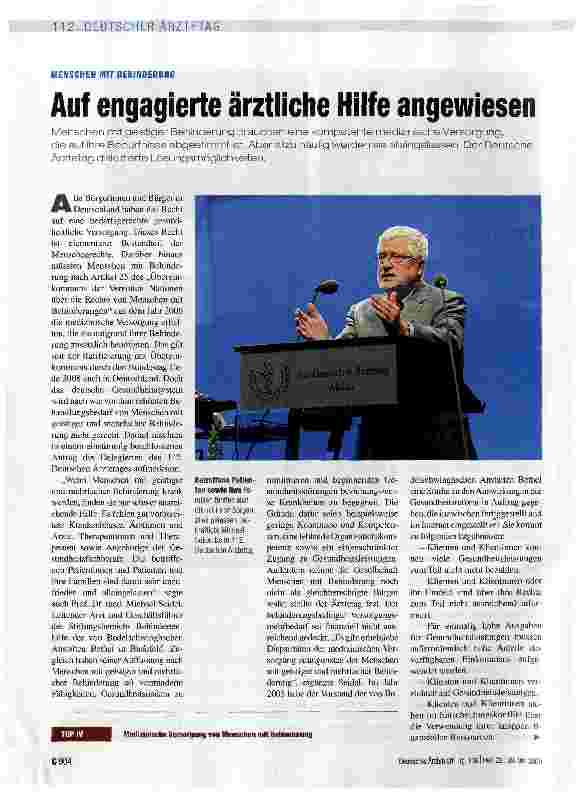 Vorschauseite 1: Auf engagierte ärztliche Hilfe angewiesen