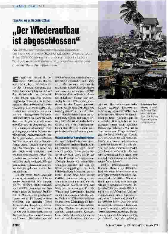 Vorschauseite 1: „Der Wiederaufbau ist abgeschlossen