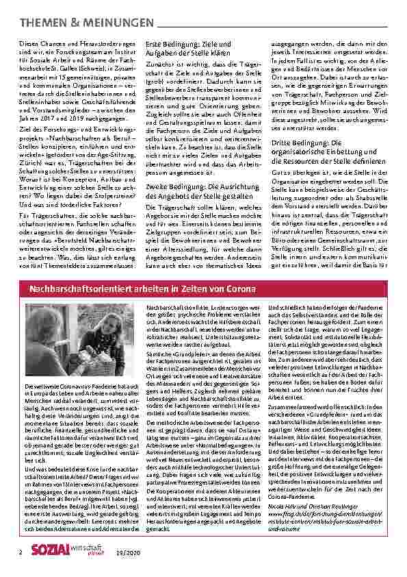 Vorschauseite 2: Sozialraum Nachbarschaft als Beruf