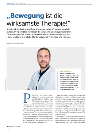 Vorschauseite 1: „Bewegung ist die wirksamste Therapie! ”