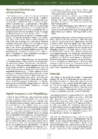 Vorschauseite 2: Digitale Lehre im Pflegeunterricht partizipativ gestalten: Ergebnisse einer Lehrkräftebefragung in Rheinland-Pfalz