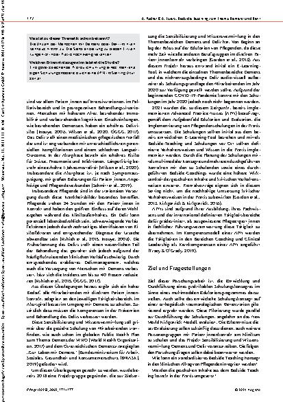 Vorschauseite 2: Bedside-Teaching zum Thema Demenz und Delir Entwicklung, Implementierung und Evaluation im Akutspital