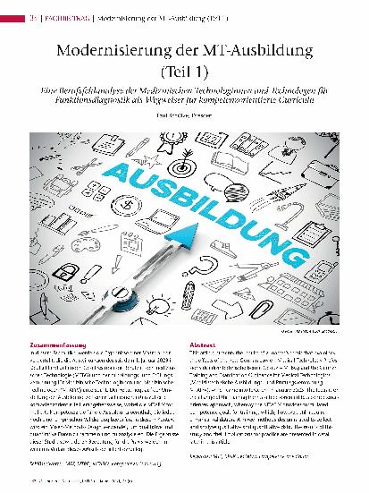 Vorschauseite 1: Modernisierung der MT-Ausbildung (Teil 1) Eine Berufsfeldanalyse der Medizinischen Technologinnen und Technologen für Funktionsdiagnostik als Wegweiser für kompetenzorientierte Cu…