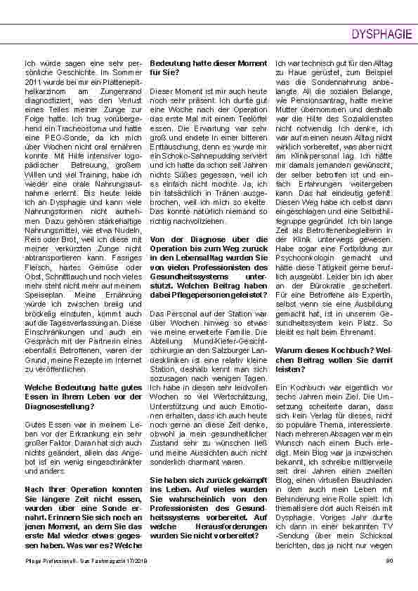 Vorschauseite 2: Es schmeckt wieder! Wenn eine Dysphagie-Patientin ein Kochbuch schreibt