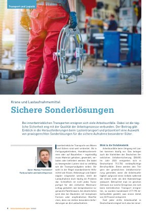 Vorschauseite 1: Krane und Lastaufnahmemittel Sichere Sonderlösungen