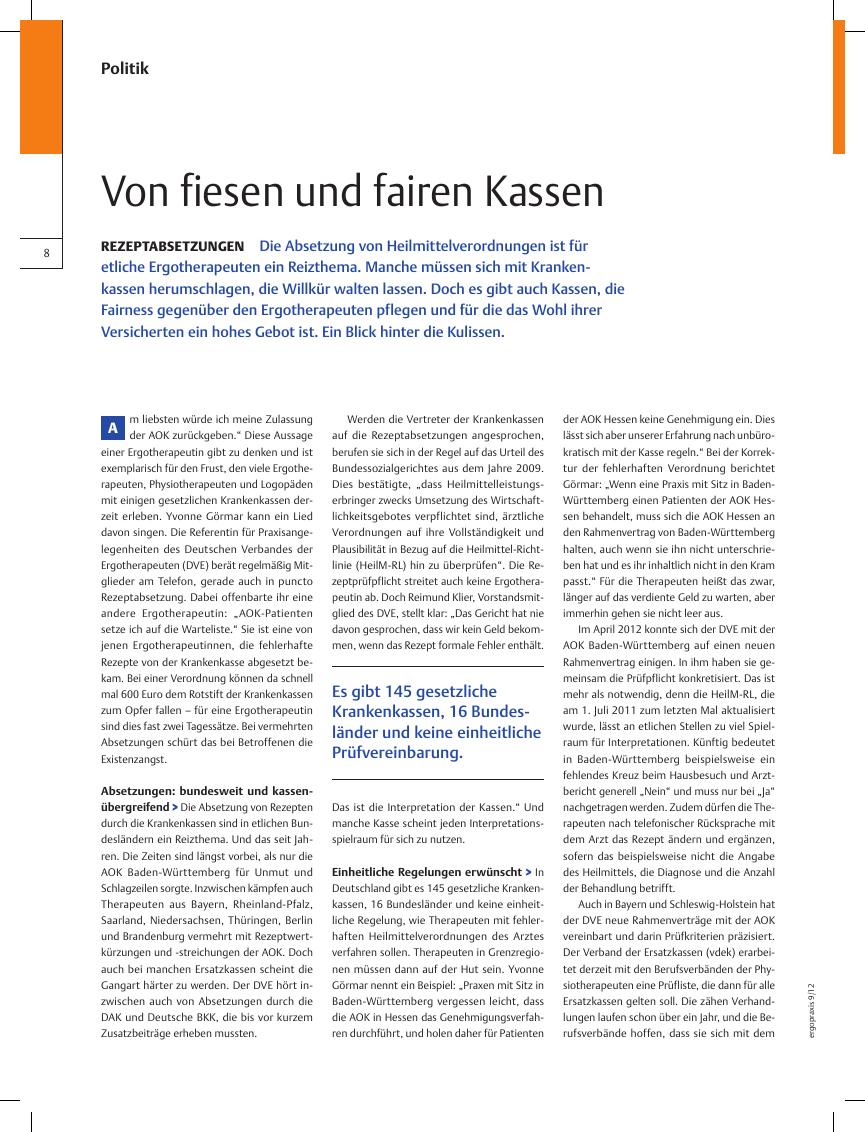Vorschauseite 1: Rezeptabsetzungen ? Von fiesen und fairen Kassen