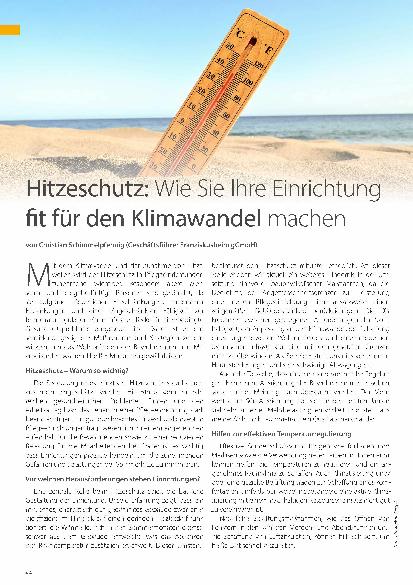 Vorschauseite 1: Hitzeschutz: Wie Sie Ihre Einrichtung fit für den Klimawandel machen