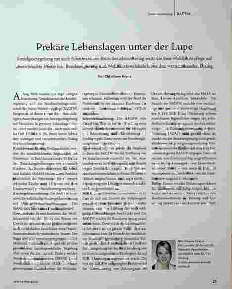 Vorschauseite 1: Prekäre Lebenslagen unter der Lupe