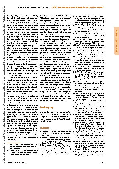 Vorschauseite 6: „B-SPK: Beobachtungssystem zur Erhebung des Sprachprofils von Kindern“ – ein Instrument zur Spontansprachanalyse