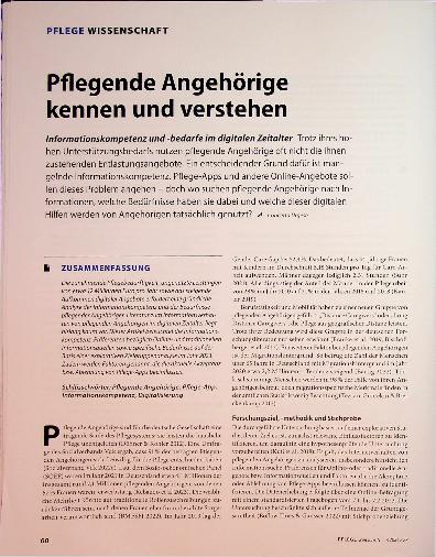 Vorschauseite 1: Pflegende Angehörige kennen und verstehen.