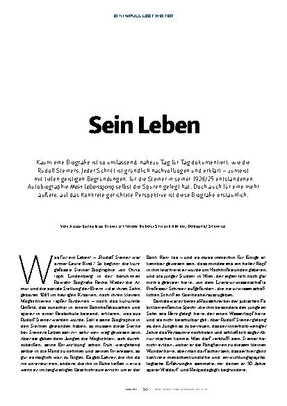 Vorschauseite 2: „Steiner war der größte mündliche Philosoph des 20. Jahrhunderts. “ Sein Leben