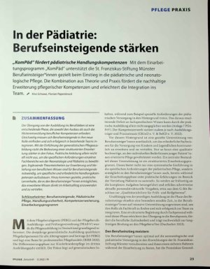 Vorschauseite 1: In der Pädiatrie: Berufseinsteigende stärken