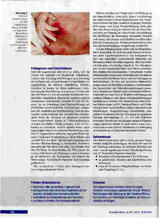 Vorschauseite 4: Dekubitalgeschwüre -Pathophysiolqgie und Primärprävention