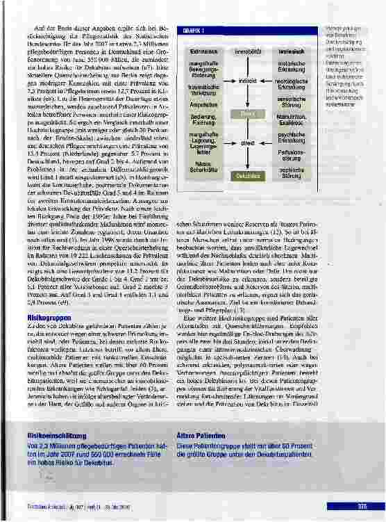 Vorschauseite 5: Dekubitalgeschwüre -Pathophysiolqgie und Primärprävention